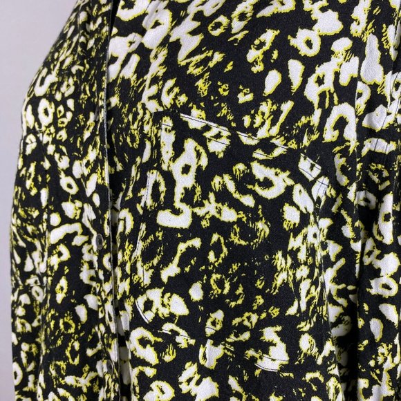 Rock & Republic XXL Animal Cheetah Leopard Print Button Down Roll Tab Sleeves - Picture 5 of 12